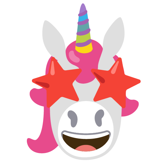 unicorn face star struck