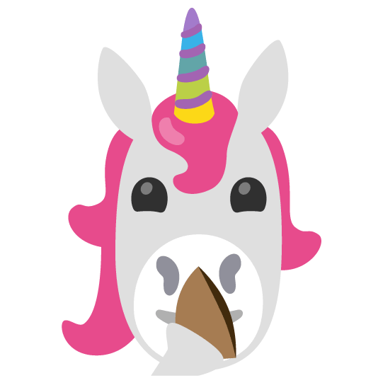 unicorn face shushing face