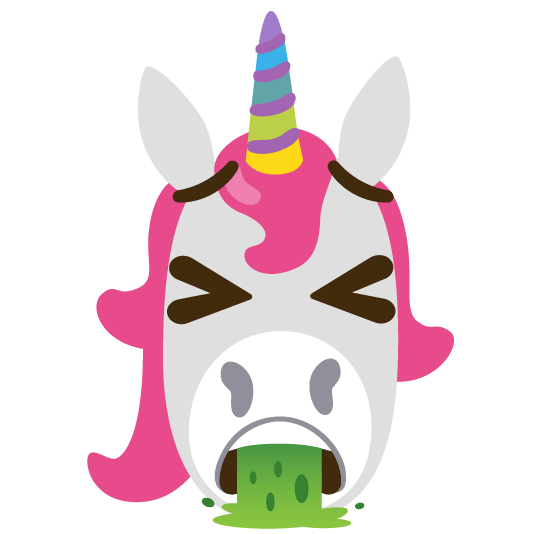 unicorn face face vomiting