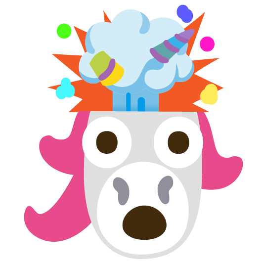 unicorn face exploding head