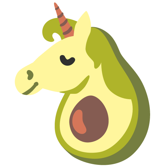 unicorn face avocado