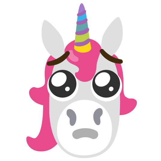 unicorn face pleading face