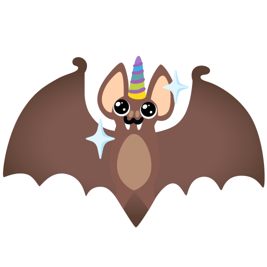 unicorn face bat