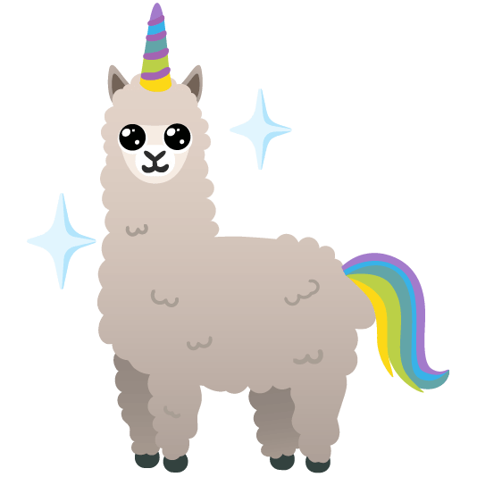 unicorn face llama