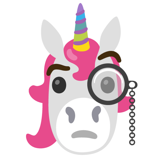 unicorn face face with monocle