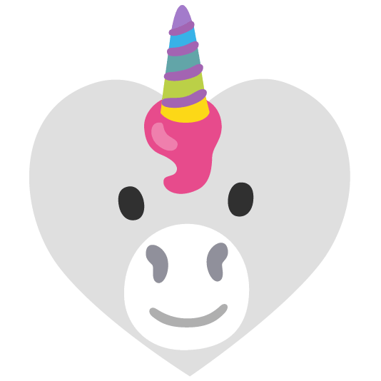 unicorn face hearts