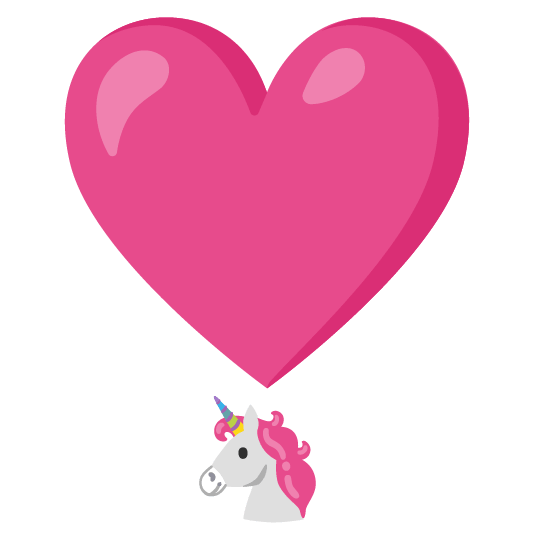 unicorn face heavy heart exclamation mark ornament