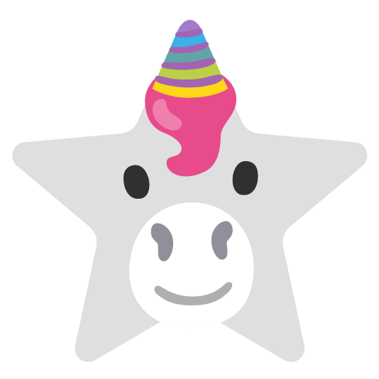 unicorn face star