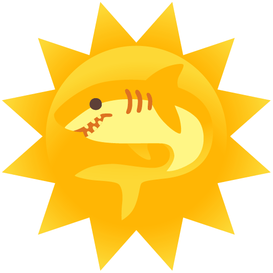 shark sun with face