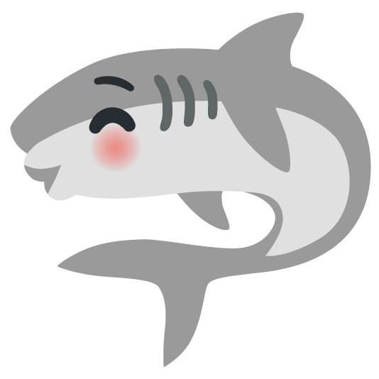 shark kissing closed eyes