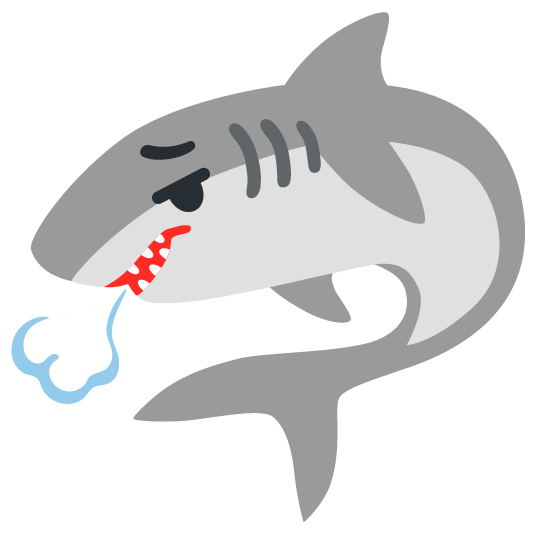 shark face exhaling