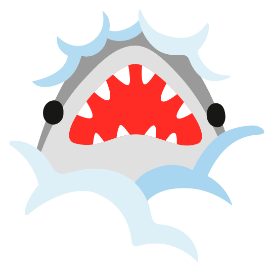 shark face in clouds