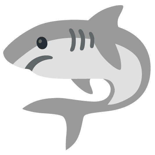 shark slightly frowning face