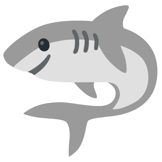 shark slightly smiling face