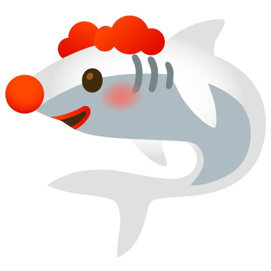 shark clown face