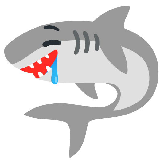 shark drooling face