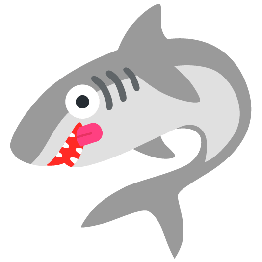 shark zany face