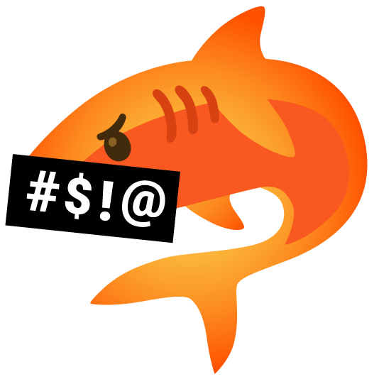 shark face with symbols on mouth