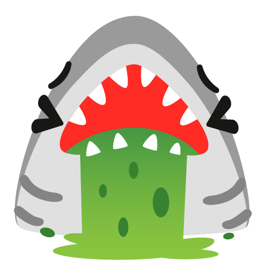shark face vomiting