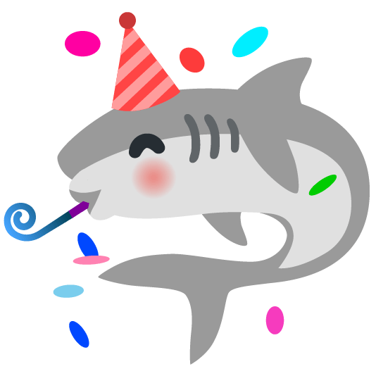 shark partying face