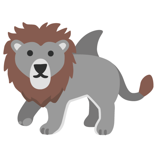 shark lion face