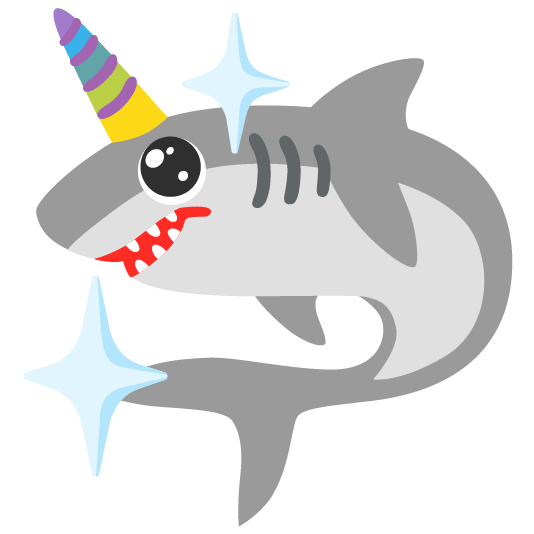shark unicorn face