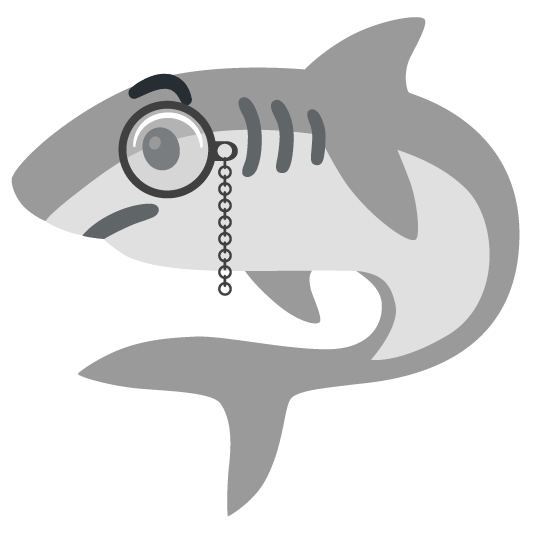 shark face with monocle
