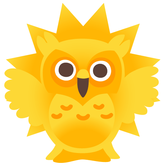 owl sun with face