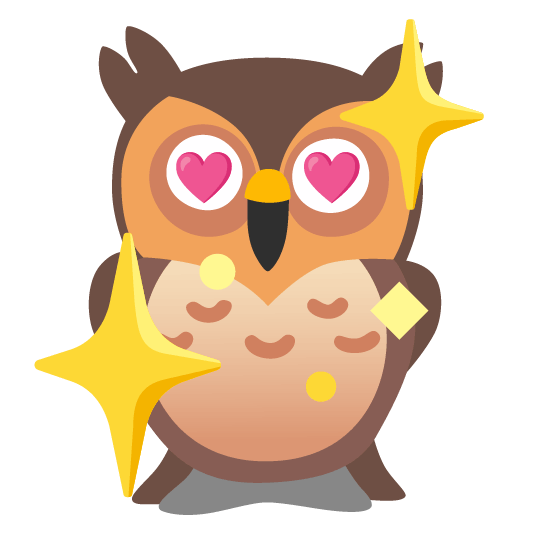 owl sparkling heart