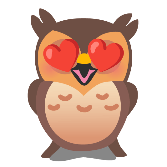 owl heart eyes