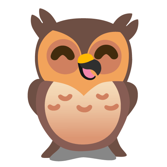 owl kissing smiling eyes