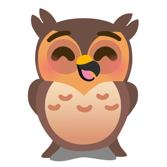 owl kissing closed eyes