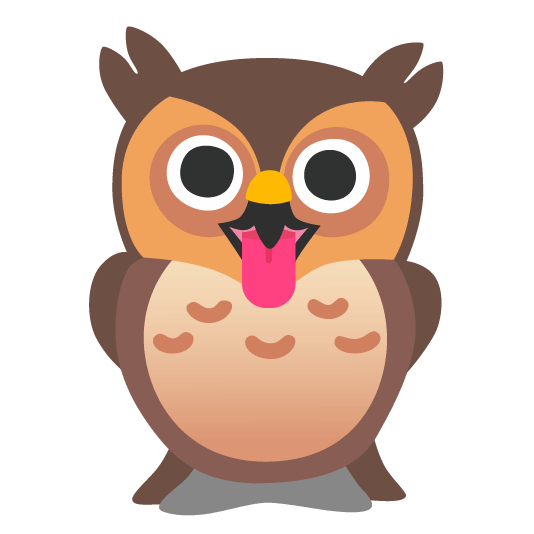owl stuck out tongue