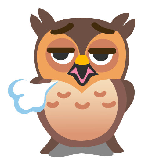 owl face exhaling