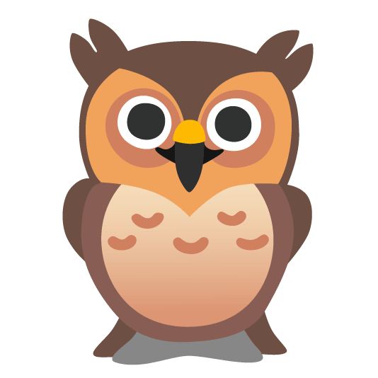 owl slightly smiling face