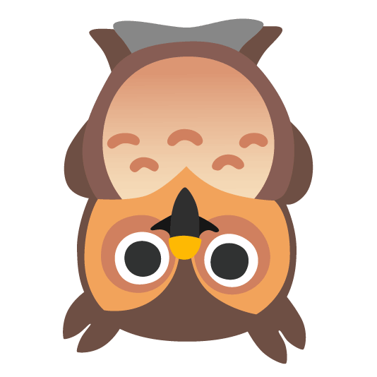 owl upside down face