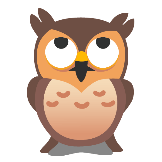 owl face with rolling eyes