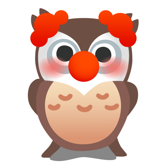 owl clown face