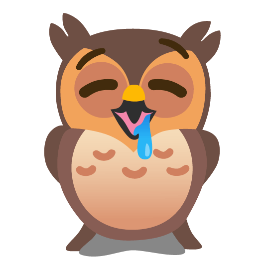 owl drooling face