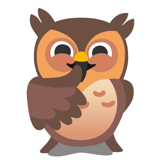 owl shushing face