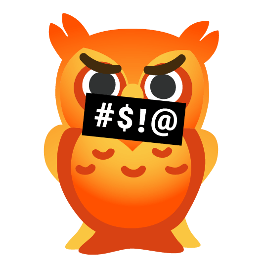 owl face with symbols on mouth