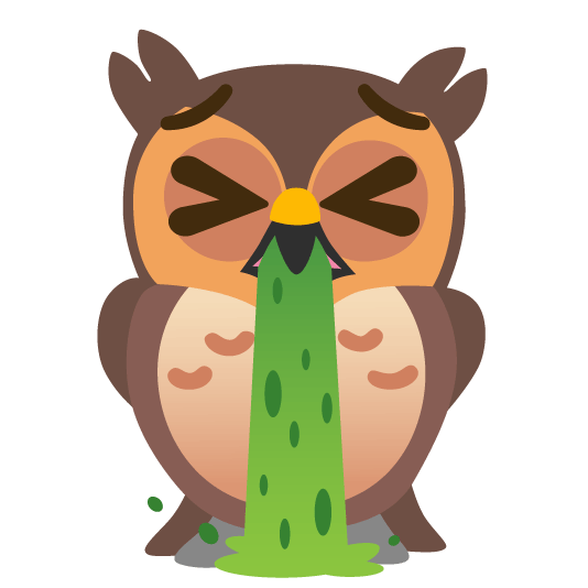 owl face vomiting
