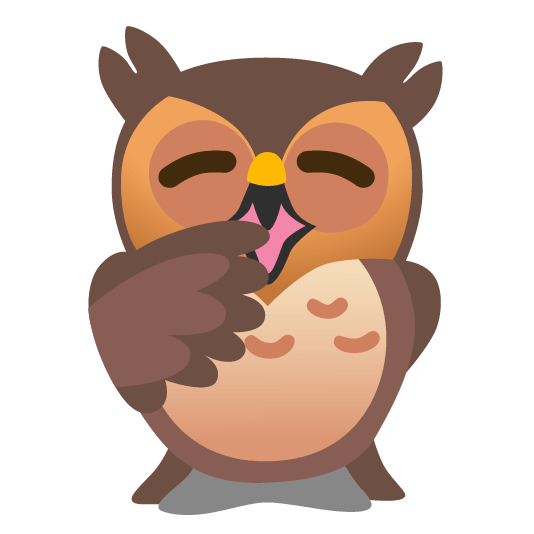 owl yawning face