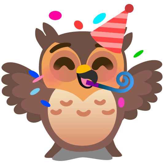 owl partying face