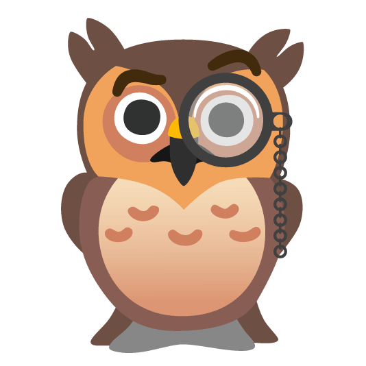owl face with monocle