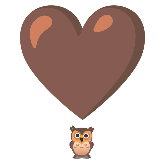 owl heavy heart exclamation mark ornament