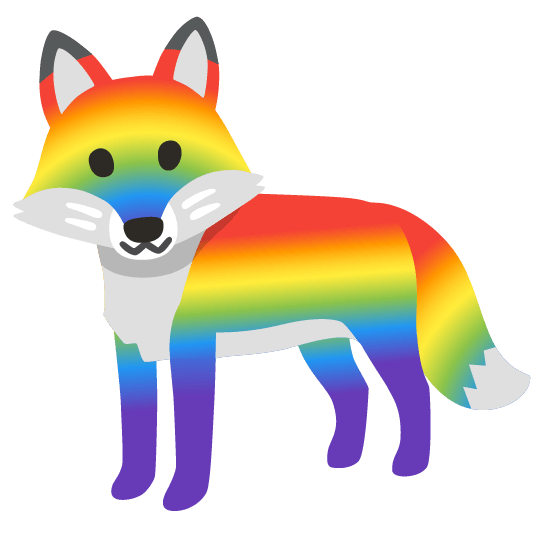 fox face rainbow