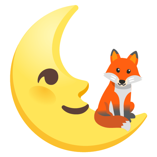 fox face last quarter moon with face