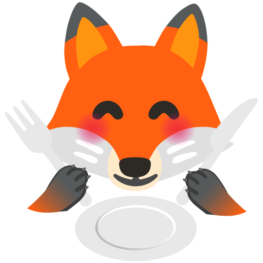 fox face knife fork plate