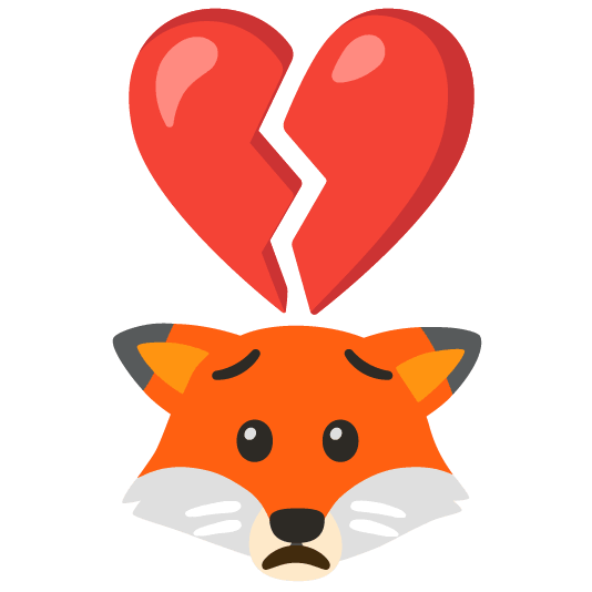 fox face broken heart